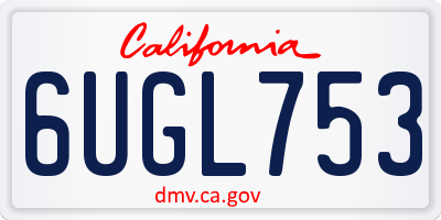 CA license plate 6UGL753