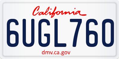 CA license plate 6UGL760
