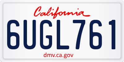 CA license plate 6UGL761
