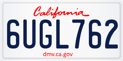 CA license plate 6UGL762