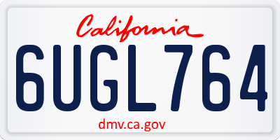 CA license plate 6UGL764