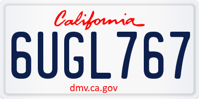 CA license plate 6UGL767