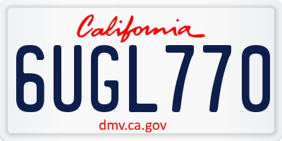 CA license plate 6UGL770