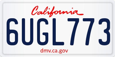 CA license plate 6UGL773