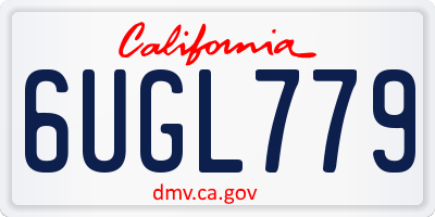 CA license plate 6UGL779