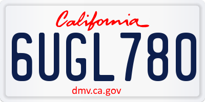 CA license plate 6UGL780