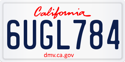 CA license plate 6UGL784