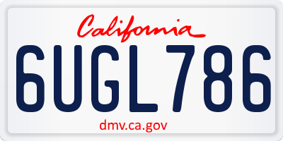 CA license plate 6UGL786