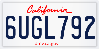 CA license plate 6UGL792