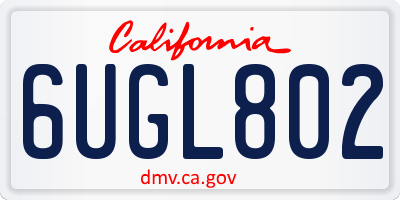 CA license plate 6UGL802