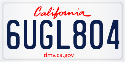 CA license plate 6UGL804