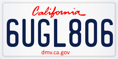 CA license plate 6UGL806