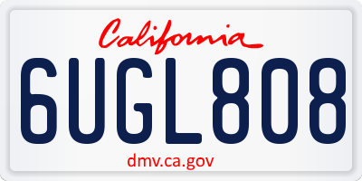 CA license plate 6UGL808