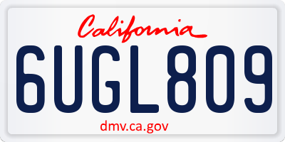CA license plate 6UGL809