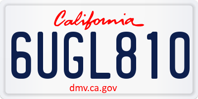 CA license plate 6UGL810