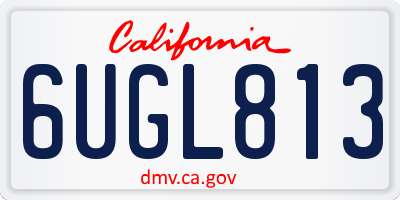 CA license plate 6UGL813