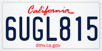 CA license plate 6UGL815
