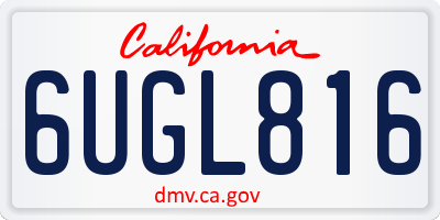 CA license plate 6UGL816