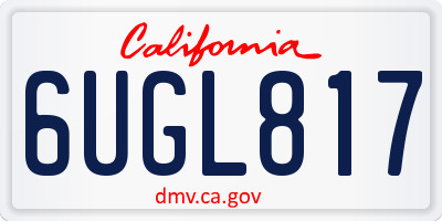 CA license plate 6UGL817