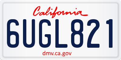 CA license plate 6UGL821