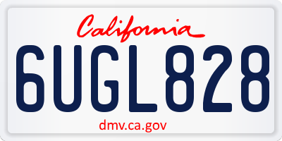 CA license plate 6UGL828