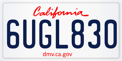 CA license plate 6UGL830