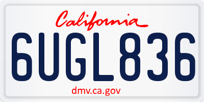 CA license plate 6UGL836