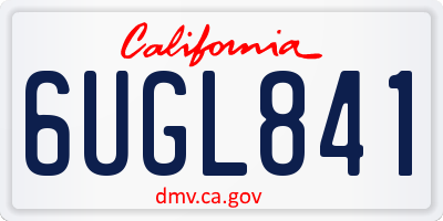 CA license plate 6UGL841