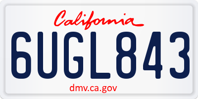 CA license plate 6UGL843