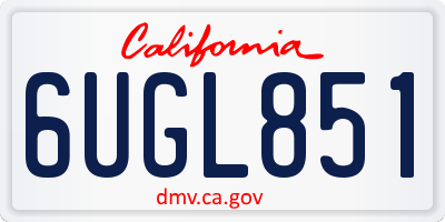 CA license plate 6UGL851