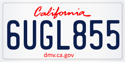 CA license plate 6UGL855