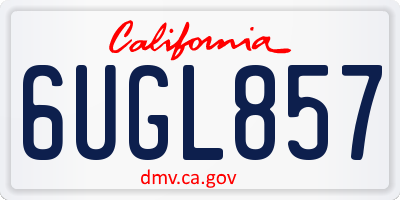CA license plate 6UGL857