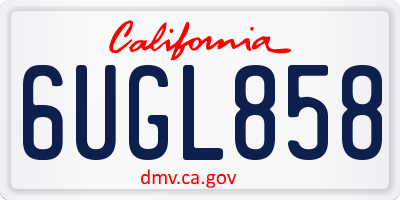 CA license plate 6UGL858