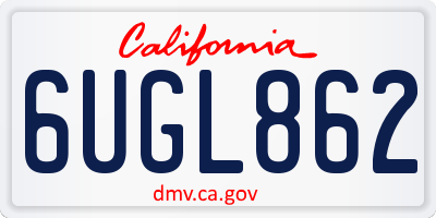 CA license plate 6UGL862