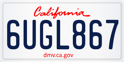 CA license plate 6UGL867