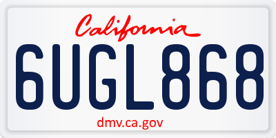 CA license plate 6UGL868
