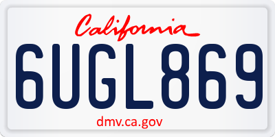 CA license plate 6UGL869
