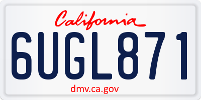 CA license plate 6UGL871
