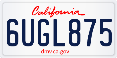 CA license plate 6UGL875