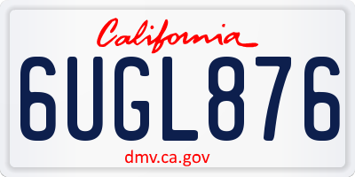 CA license plate 6UGL876