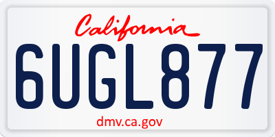 CA license plate 6UGL877