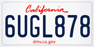 CA license plate 6UGL878