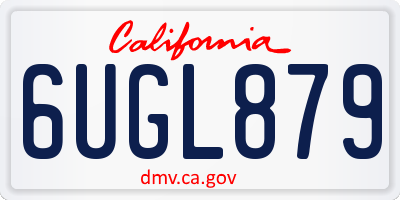 CA license plate 6UGL879