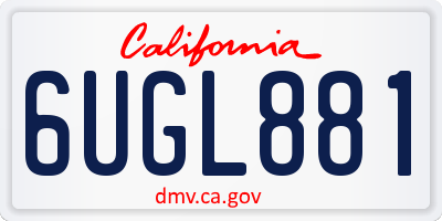 CA license plate 6UGL881