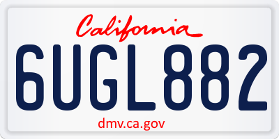 CA license plate 6UGL882