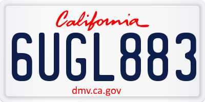 CA license plate 6UGL883