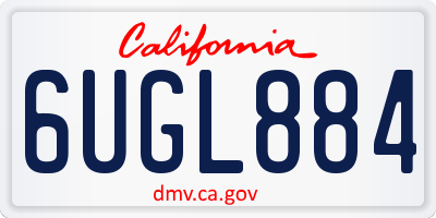 CA license plate 6UGL884