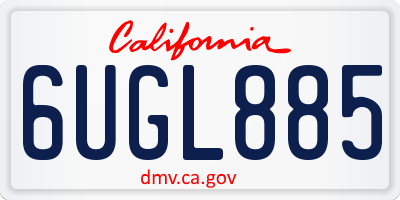 CA license plate 6UGL885