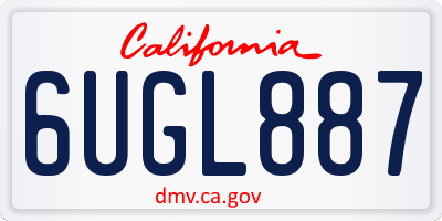CA license plate 6UGL887