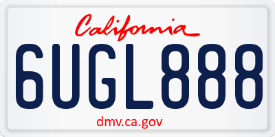 CA license plate 6UGL888